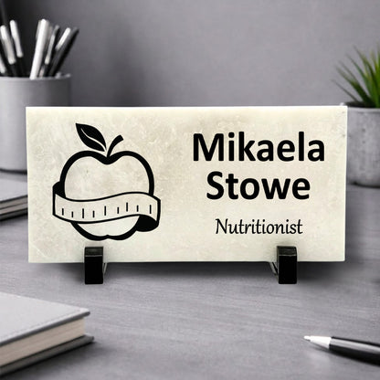 Nutritionist Marble Desk Name Plaque