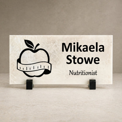 Nutritionist Marble Desk Name Plaque