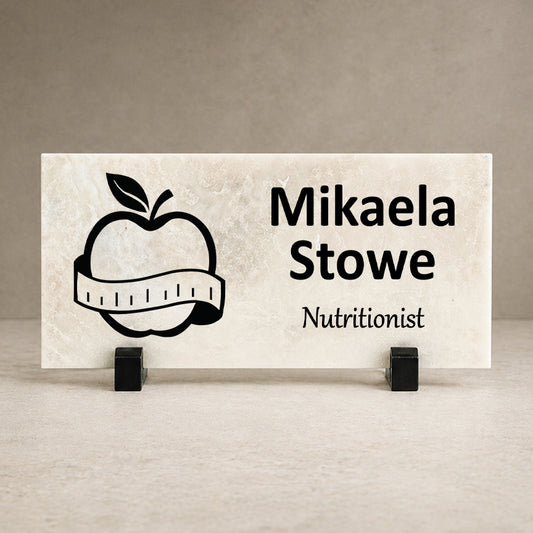 Nutritionist Marble Desk Name Plaque