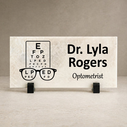 Optometrist Marble Desk Name Plate