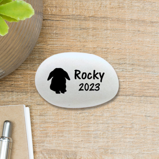 Rabbit Memorial Stone – Personalized Indoor Memorial Stone | Custom Bunny Keepsake