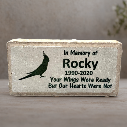 Cockatiel Memorial Stone – Personalized Bird Memorial Keepsake Gift