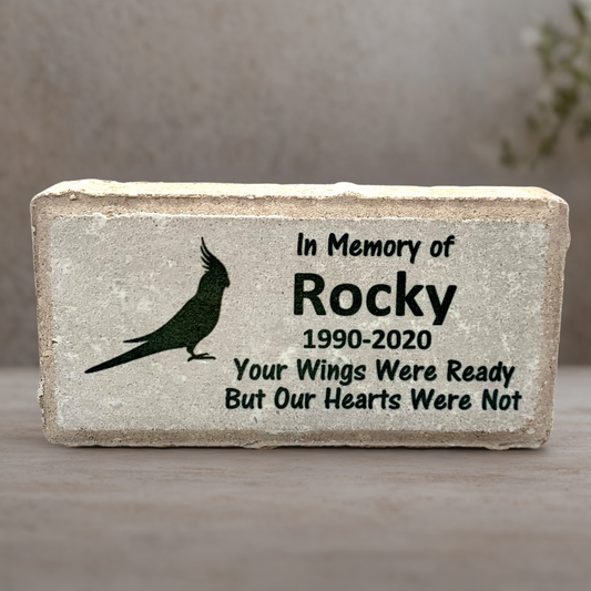 Cockatiel Memorial Stone – Personalized Bird Memorial Keepsake Gift