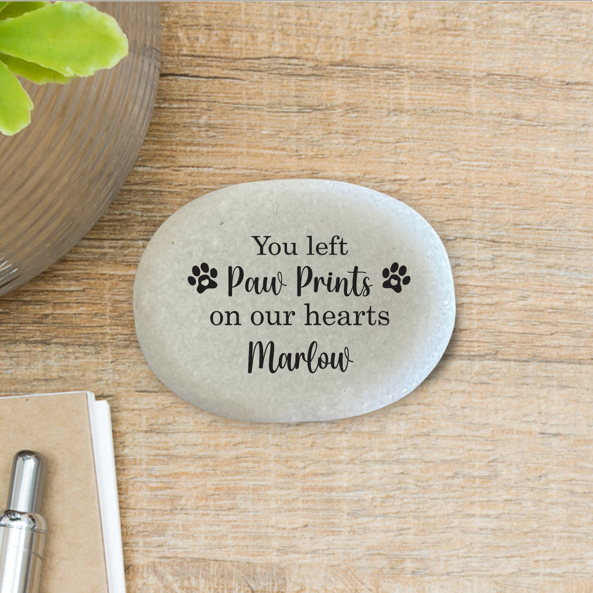 Dog Memorial Stone - Personalized Pet Memorial Stone | Paw Print Keepsake
