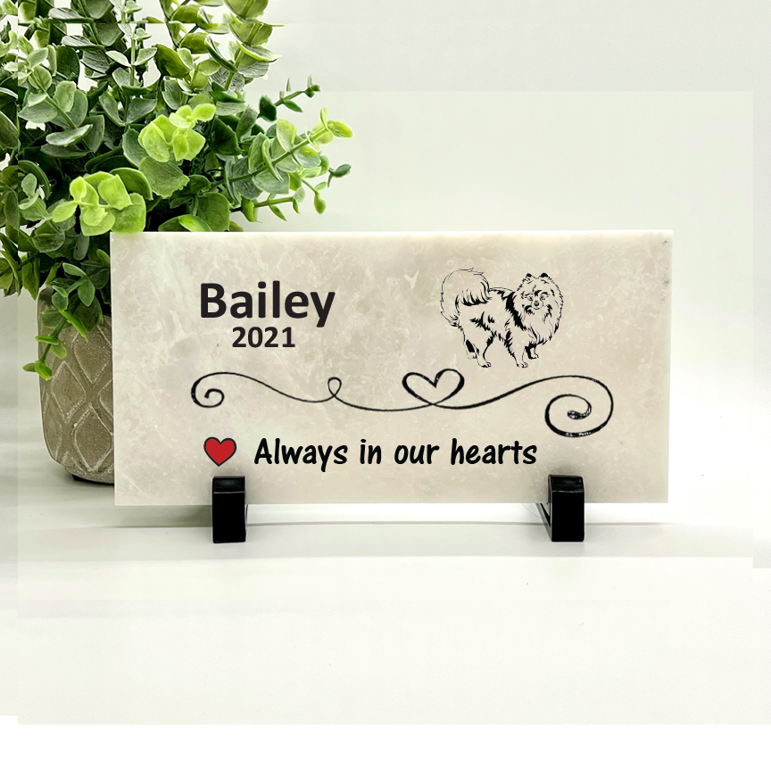 Pomeranian Memorial Stone - Personalized Pet Memorial Stone