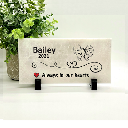 Pomeranian Memorial Stone - Personalized Pet Memorial Stone