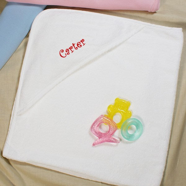 Personalized Baby Towel – Custom Baby Hooded Towel 34"x34" Soft Cotton Gift
