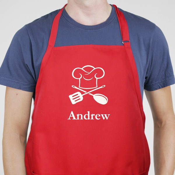 Personalized Chef Apron - Custom Cooking Apron With Pockets & Adjustable Neck Strap