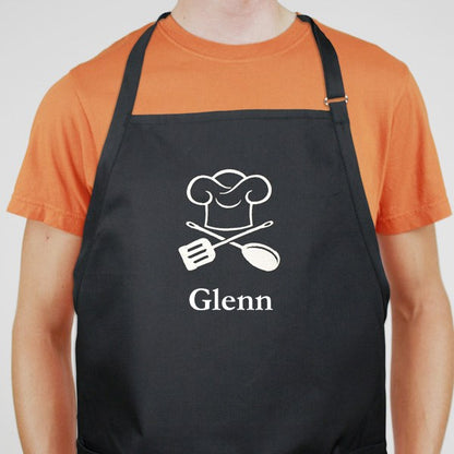 Personalized Chef Apron - Custom Cooking Apron With Pockets & Adjustable Neck Strap