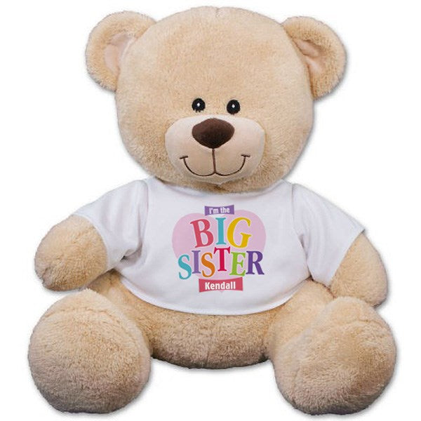 Personalized Sister Teddy Bear – Big, Middle, or Little Sister Gift Keepsake