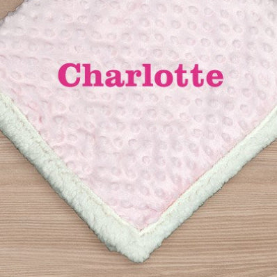 Personalized Baby Blanket – Custom Embroidered Name Sherpa Plush Cozy Gift