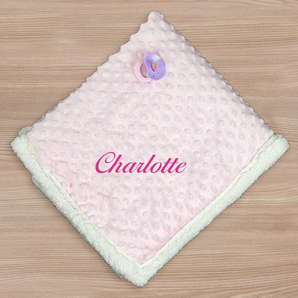 Personalized Baby Blanket – Custom Embroidered Name Sherpa Plush Cozy Gift