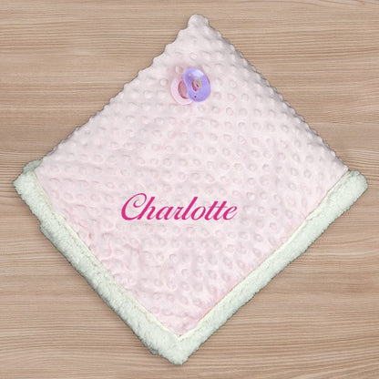 Personalized Baby Blanket – Custom Embroidered Name Sherpa Plush Cozy Gift