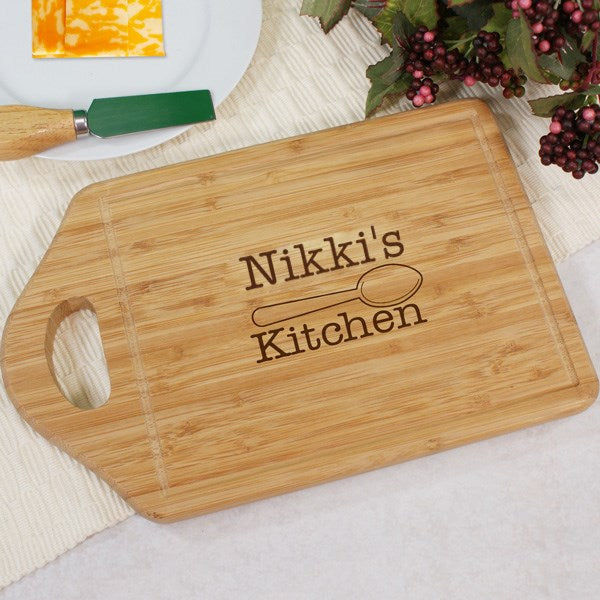 Engraved Kitchen Name Cutting Board – Personalized Bamboo Kitchen Cutting Board