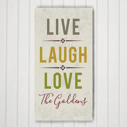 Personalized Live Laugh Love 8x14 Canvas – Custom Family Wall Art
