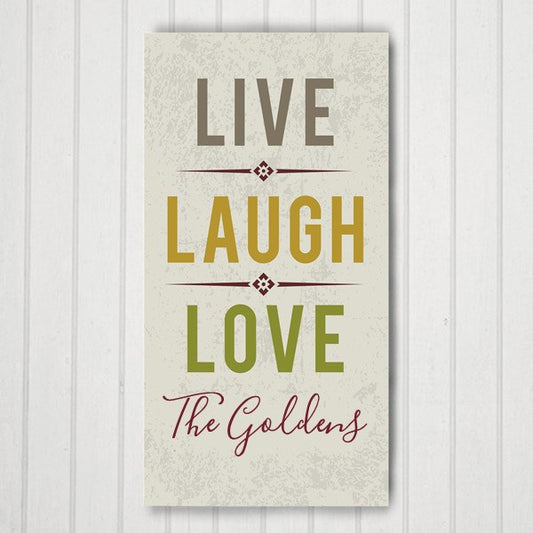Personalized Live Laugh Love 8x14 Canvas – Custom Family Wall Art