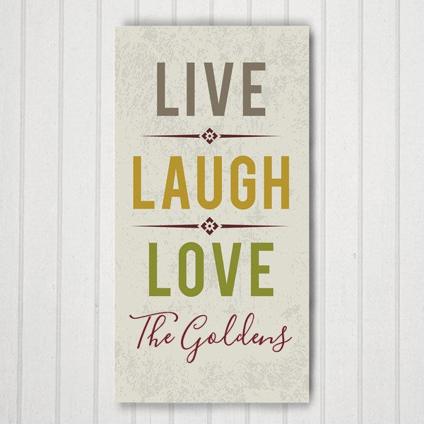 Personalized Live Laugh Love 8x14 Canvas – Custom Family Wall Art