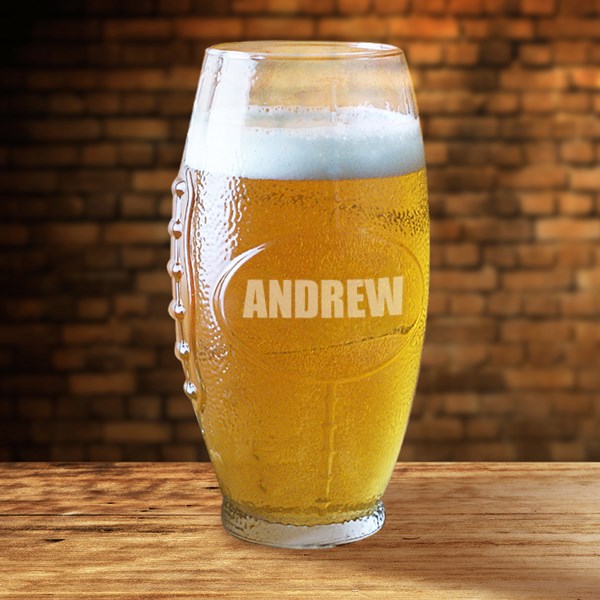 Engraved Name Football Glass – Personalized 23 oz Football Tumbler