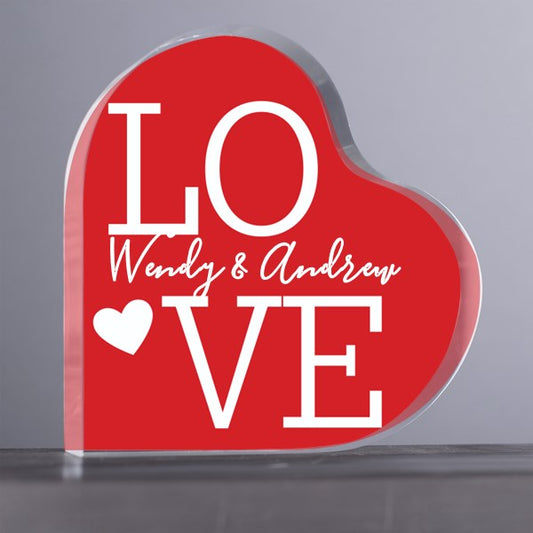 Personalized L.O.V.E. Acrylic Heart Keepsake