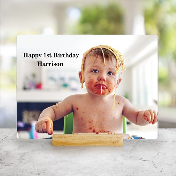 Personalized 1st Birthday Acrylic Photo Sign