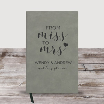 Personalized From Miss To Mrs Leather Journal