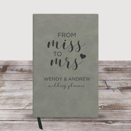 Personalized From Miss To Mrs Leather Journal