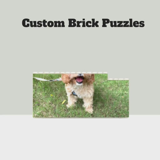 Rainbow Puzzle Personalized with Name and heart, Brick Puzzle, Valentines Day Gift, Custom block puzzle