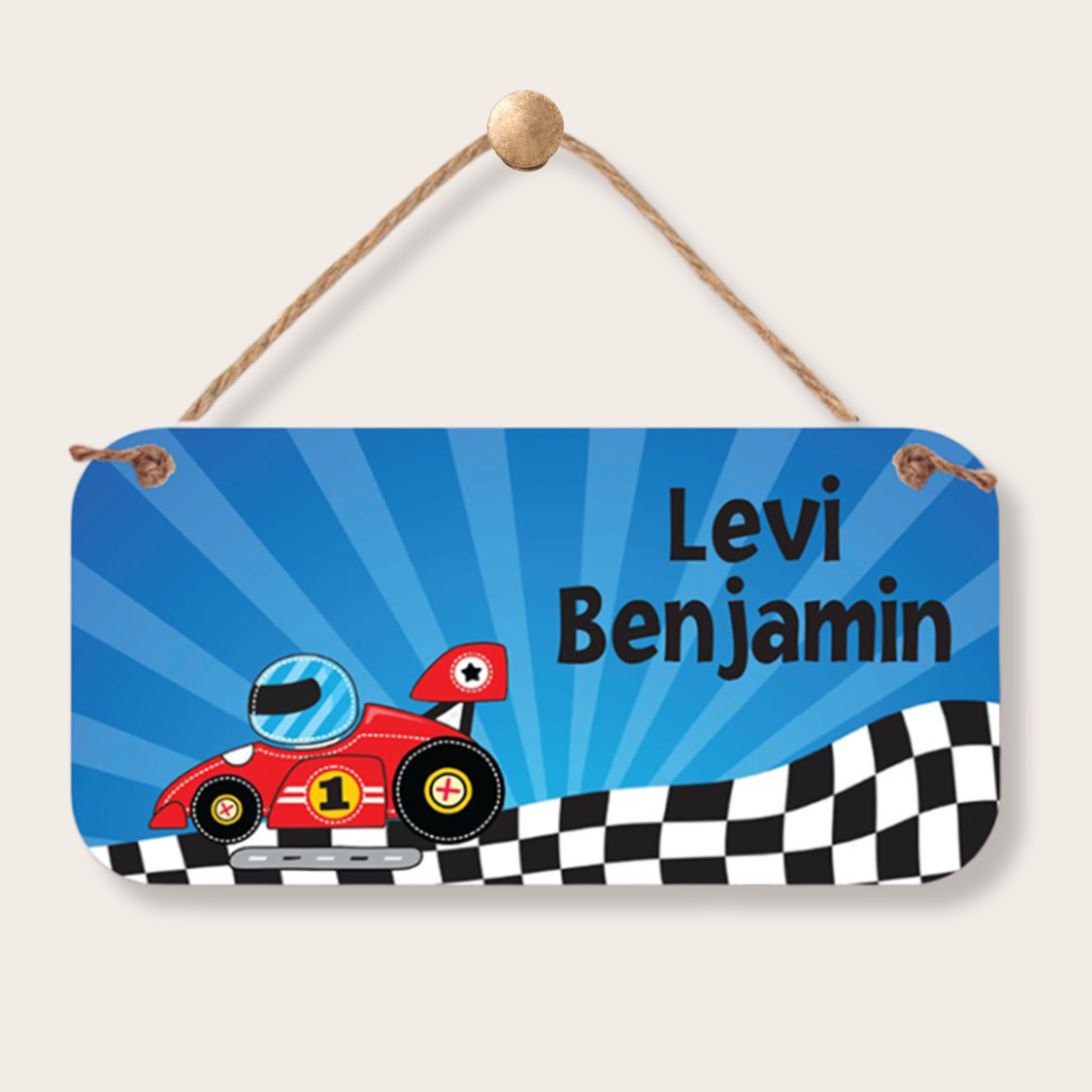 Personalized Room Sign - Race Car Theme Custom Door Sign for Kids Bedroom custom kids room name sign with personalized name design