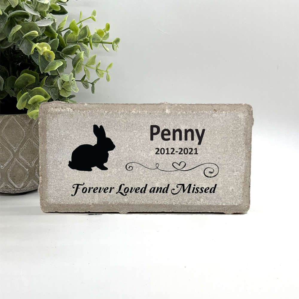 Rabbit Memorial Stone - Personalized Pet Memorial Gift | Concrete & Marble Plaques