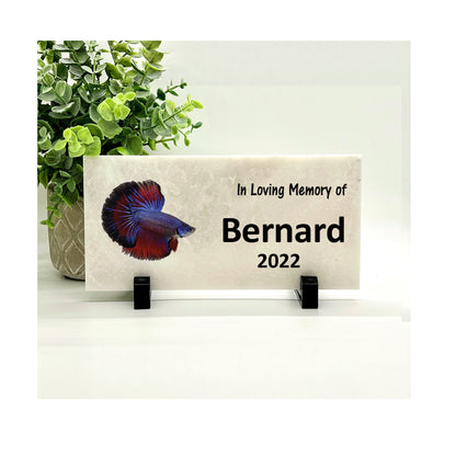 Betta Fish Memorial Stone – Custom Pet Memorial Stone for Garden & Indoor Display