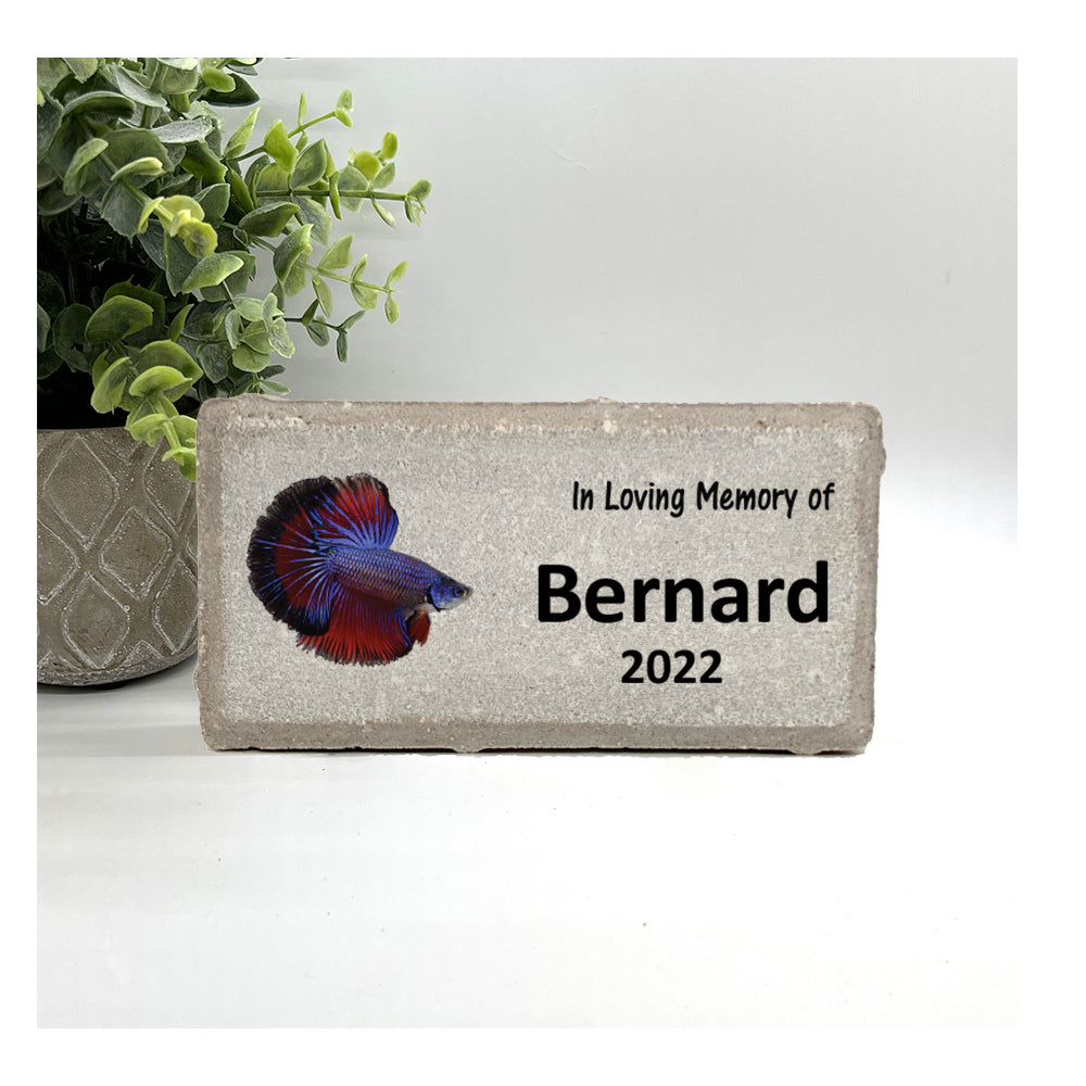 Betta Fish Memorial Stone – Custom Pet Memorial Stone for Garden & Indoor Display