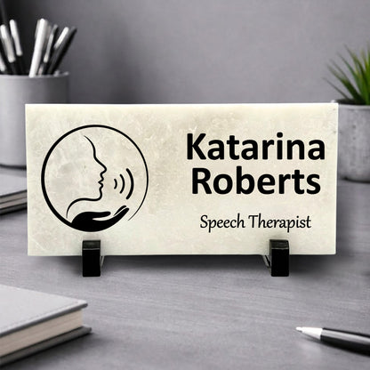 Speech Therapist Marble Desk Name Plate