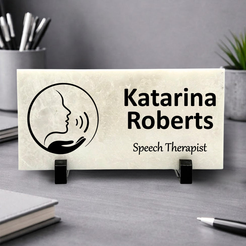 Speech Therapist Marble Desk Name Plate