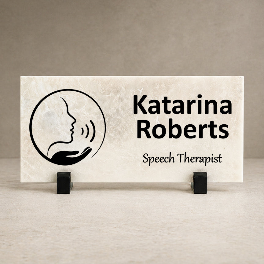 Speech Therapist Marble Desk Name Plate
