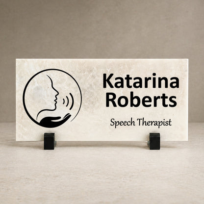 Speech Therapist Marble Desk Name Plate