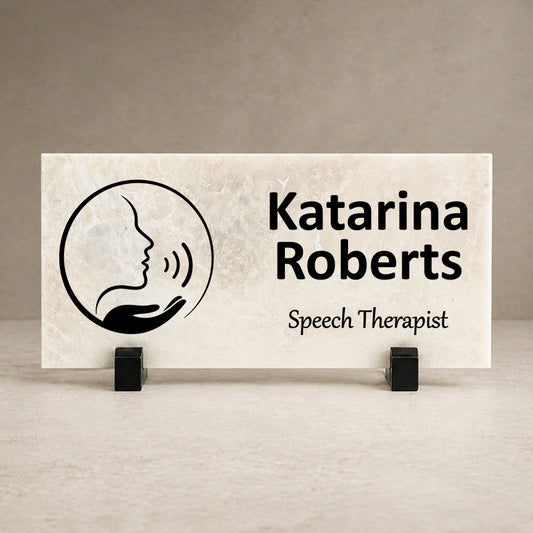 Speech Therapist Marble Desk Name Plate