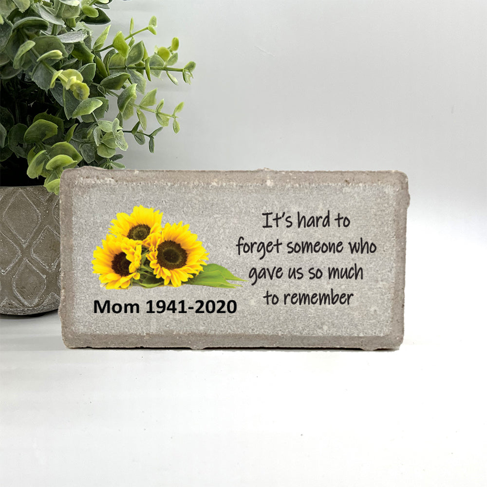 Sunflower Memorial Stone - Personalized Remembrance Plaque for Garden or Home