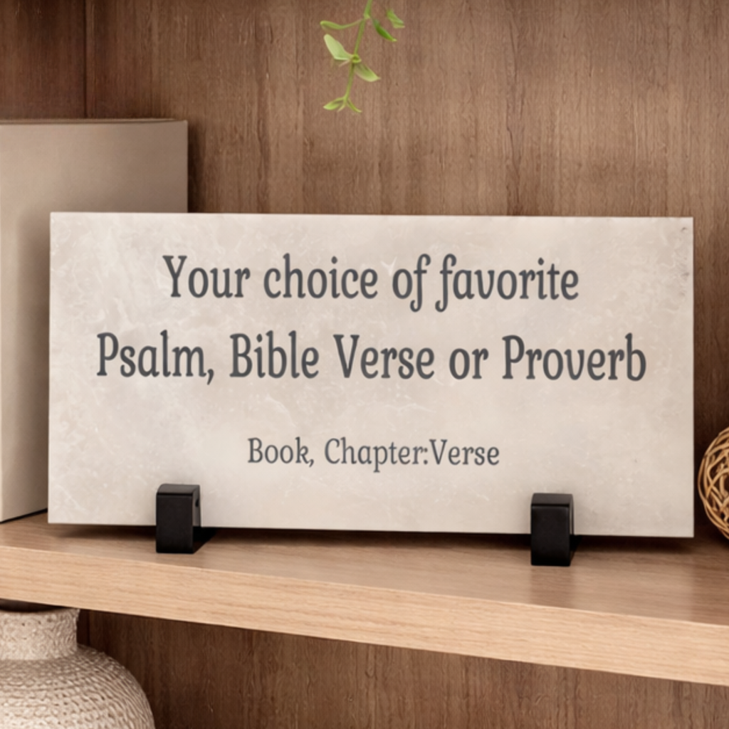 Custom Bible Verse Sign - Personalized Scripture Stone | Marble or Concrete Plaque