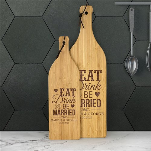 Personalized Wine Bottle Bamboo Cutting Board