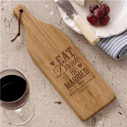 Personalized Wine Bottle Bamboo Cutting Board