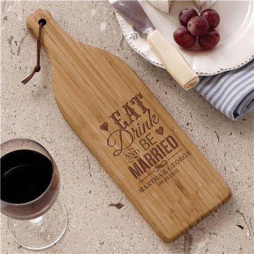 Personalized Wine Bottle Bamboo Cutting Board