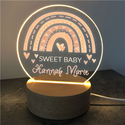 Custom Rainbow LED Night Light - Personalized Rainbow Light Up Sign