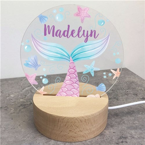 Personalized Mermaid Tail Light Up Sign – Custom Mermaid LED Night Light