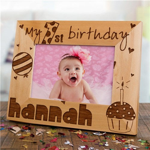 Personalized Baby Frame - Custom Baby Girl Picture Frame | 1st Birthday Keepsake Gift
