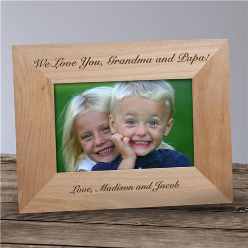Personalized Wood Picture Frame – Custom Engraved Frame with Message | Keepsake Gift