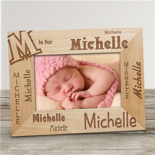 Custom Baby Name Frame - Personalized Nursery Decor | Wood Picture Frame