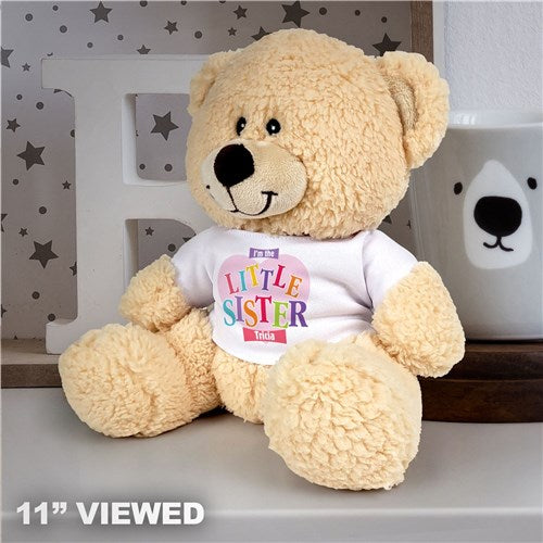 Personalized Sister Teddy Bear – Big, Middle, or Little Sister Gift Keepsake