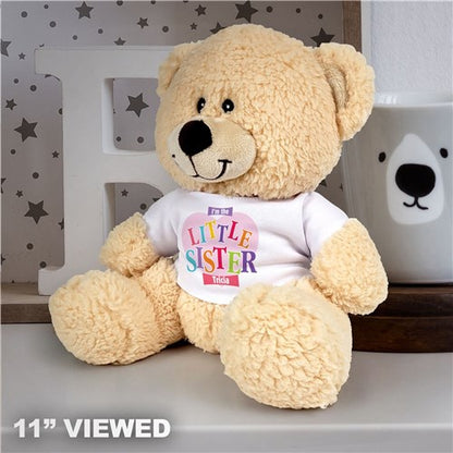 Personalized Sister Teddy Bear – Big, Middle, or Little Sister Gift Keepsake