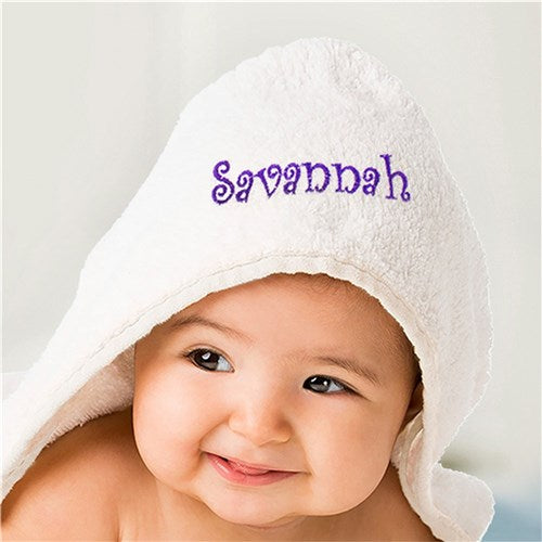 Personalized Baby Towel – Custom Baby Hooded Towel 34"x34" Soft Cotton Gift