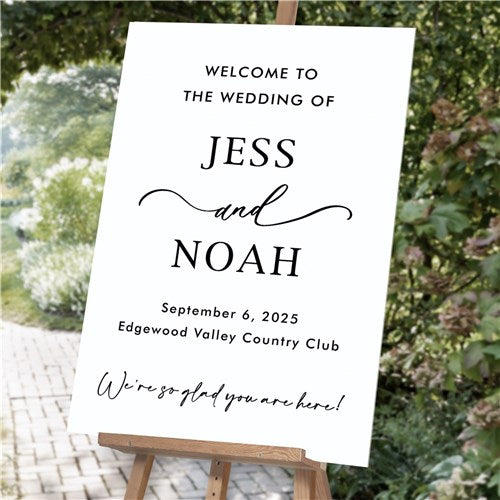 Personalized Acrylic Sign - Custom Wedding Welcome Sign | Black & White Event Decor